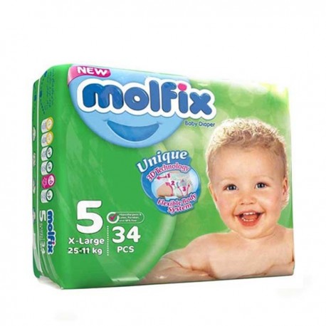 پوشک مولفیکس سایز 5 بسته 34 عددی