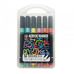 ماژیک چند منظوره مدل اکریلیک کد GA111 مجموعه 12 عددی|سرویس ویژه 7 روز تضمین بازگشت کالا