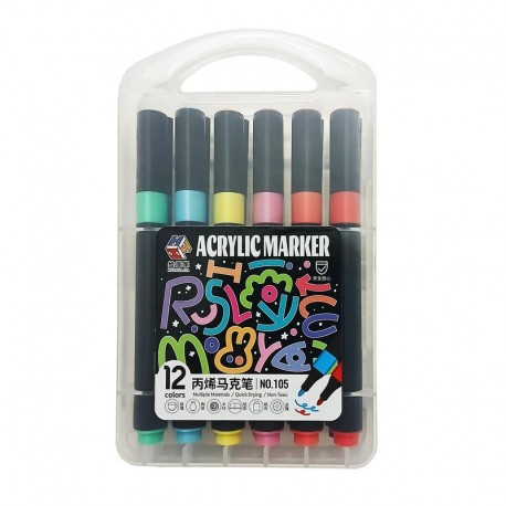 ماژیک چند منظوره مدل اکریلیک کد GA111 مجموعه 12 عددی|سرویس ویژه 7 روز تضمین بازگشت کالا